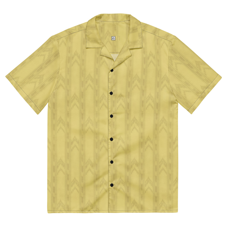 Backrooms Button Up Shirt, Level 0 Yellow Wallpaper Print, Liminal Space Horror Gift